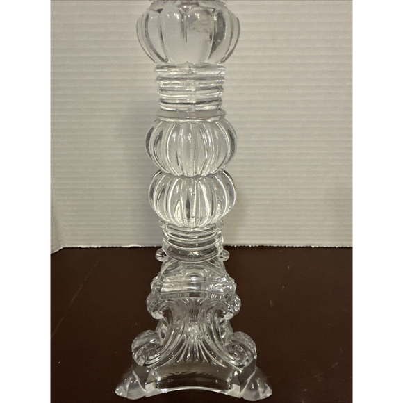 Vintage Bombay Crystal Italian Baroque Candle Holder Signed, Collectible 10”